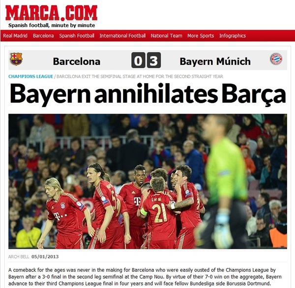 Báo chí "ngả mũ" trước Bayern Munich, hạ thấp Barcelona 6