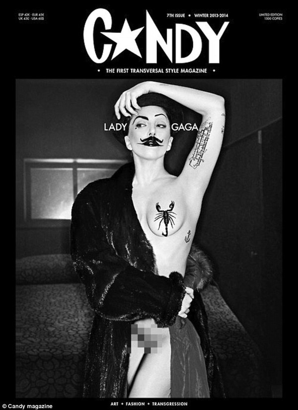 Lady Gaga khoe vùng "nhạy cảm" trần trụi trên bìa tạp chí 1
