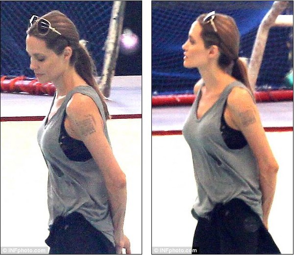 Angelina Jolie nắm tay Brad Pitt trượt băng tình tứ 4