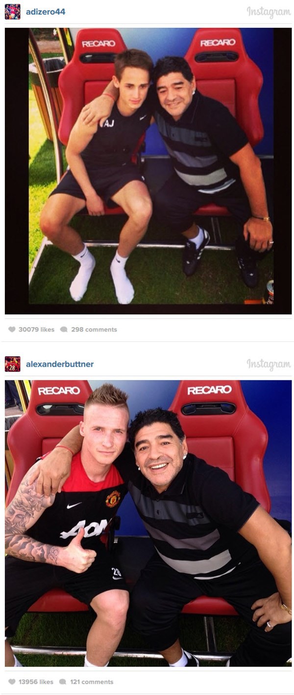 Sao Manchester United rạng rỡ "pose" ảnh cùng Maradona 3