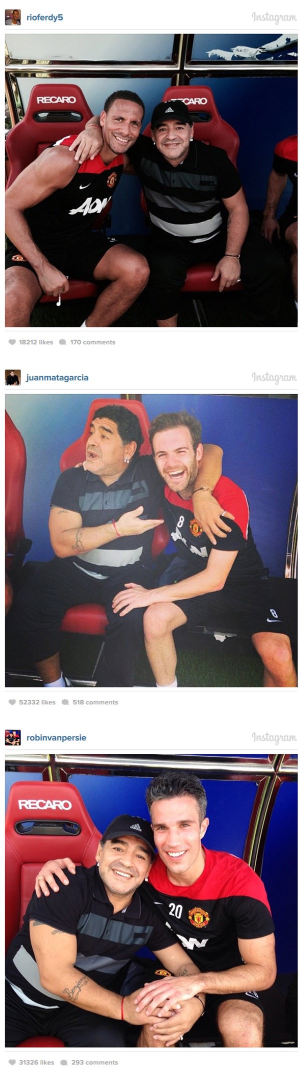 Sao Manchester United rạng rỡ "pose" ảnh cùng Maradona 4 Sao Manchester United rạng rỡ "pose" ảnh cùng Maradona 4
