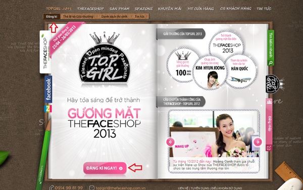 THEFACESHOP TopGirl 2013: Đăng kí nhanh, giải thưởng cực lớn 2