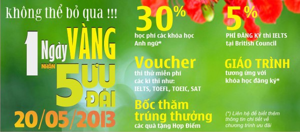 Học Anh ngữ với mức học phí ưu đãi tại Hợp Điểm 1