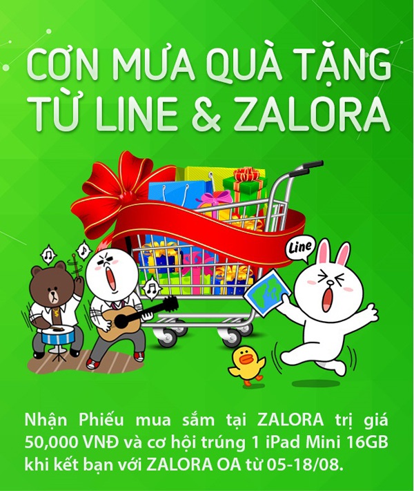 LINE và ZALORA mang tới "cơn mưa" quà tặng 1 LINE và ZALORA mang tới "cơn mưa" quà tặng 1