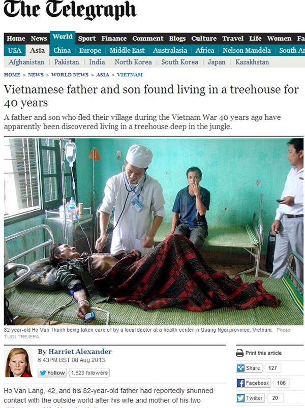 Báo nước ngoài đưa tin về vụ giải cứu "người rừng" của Việt Nam 1