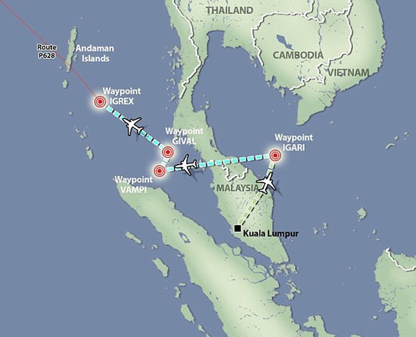 Vệ tinh cho thấy MH370 có thể đi về hướng Pakistan hoặc Ấn Độ Dương 4