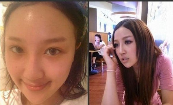 Sửng sốt trước sự biến đổi kh&ocirc;ng tưởng giữa trước v&agrave; sau make up 1