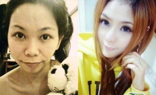 Sửng sốt trước sự biến đổi kh&ocirc;ng tưởng giữa trước v&agrave; sau make up 8