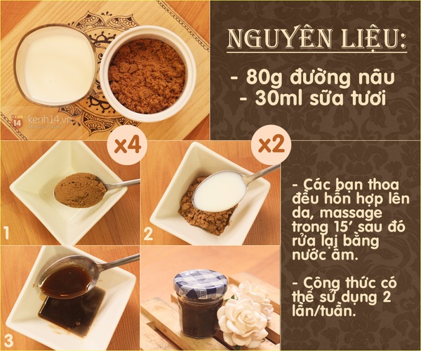 Loại bỏ làn da khô với công thức đường nâu 1