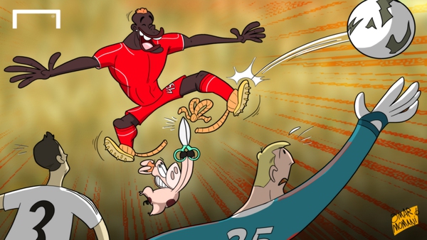 Biếm họa Van Gaal và Smalling cùng chiếc thẻ đỏ trong trận derby Manchester 12
