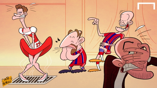 Biếm họa Van Gaal và Smalling cùng chiếc thẻ đỏ trong trận derby Manchester 13