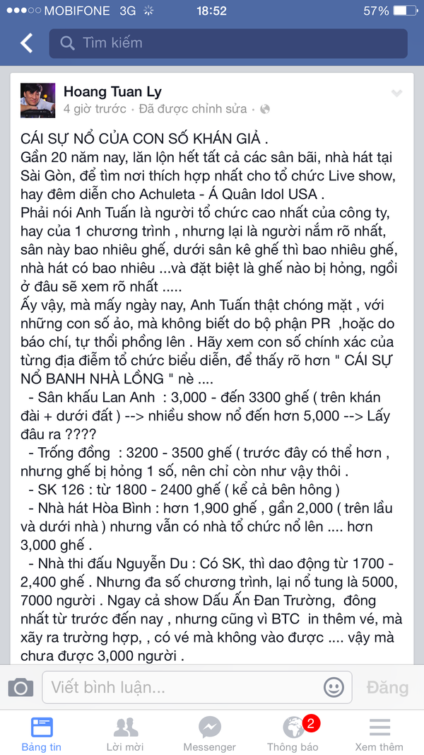 Ông bầu của Đan Trường "đá xéo" liveshow Mỹ Tâm 1