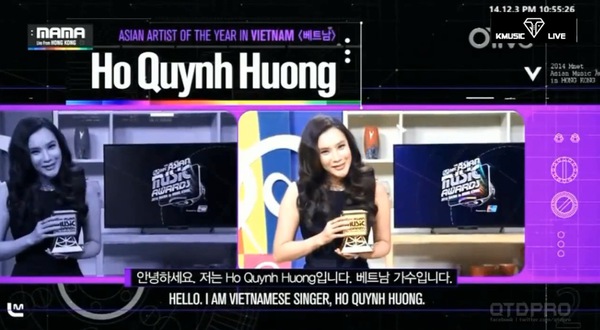 Hồ Quỳnh Hương đại diện Việt Nam đoạt giải "MAMA 2014" 1