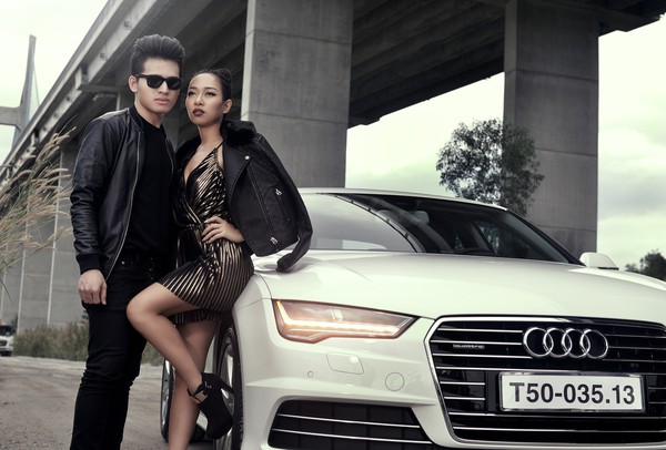 Quốc Thi&ecirc;n - Thảo Trang quảng b&aacute; liveshow chung b&ecirc;n xe tiền tỷ 2