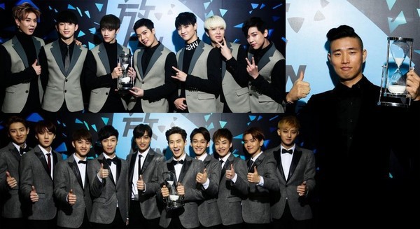 Sau Golden Disk Awards, EXO lại sang Trung Quốc ôm giải 1