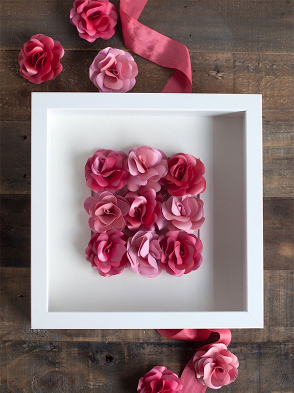 Ý tưởng làm tranh hoa hồng giấy đi tỏ tình lãng mạn 9