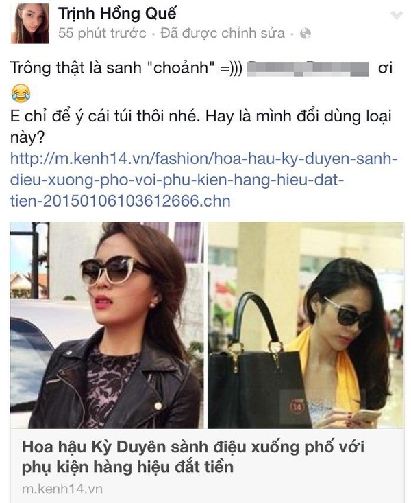 Hồng Quế bị "ném đá" khi mỉa mai Hoa hậu Kỳ Duyên vụ hàng hiệu 2