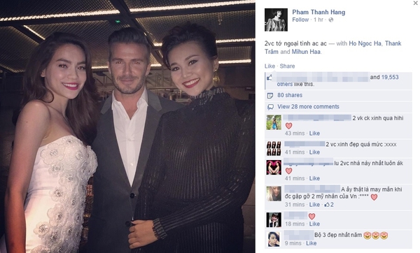 Thanh Hằng khoe ảnh "ngoại tình" cùng Beckham và Hồ Ngọc Hà 4