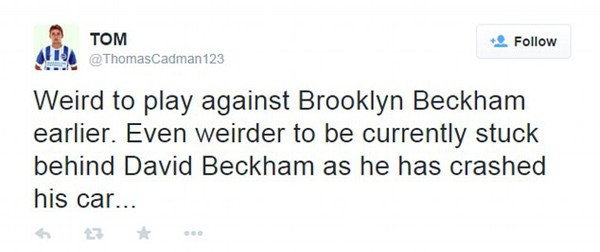 David Beckham và con trai cả gặp tai nạn ô tô 3