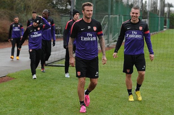 Beckham khuấy động sân tập của Arsenal 6