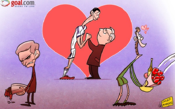 Biếm họa: Ronaldo đón Valentine cùng Sir Alex 2
