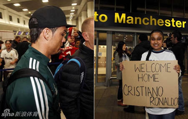 Ronaldo diện xtyle... quần đùi, đi tất tại sân bay Manchester 9