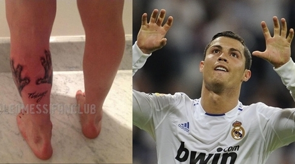 Tiền đạo MU xăm hình Ronaldo lên chân