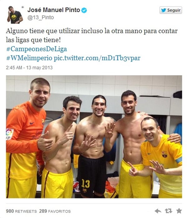 V&ocirc; địch La Liga, sao Barca thi nhau &ldquo;l&agrave;m loạn&rdquo; Twitter 9