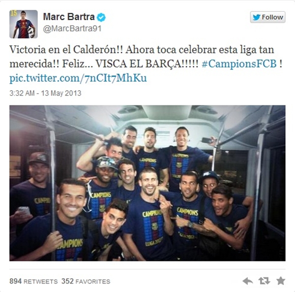 Vô địch La Liga, sao Barca thi nhau “làm loạn” Twitter 2