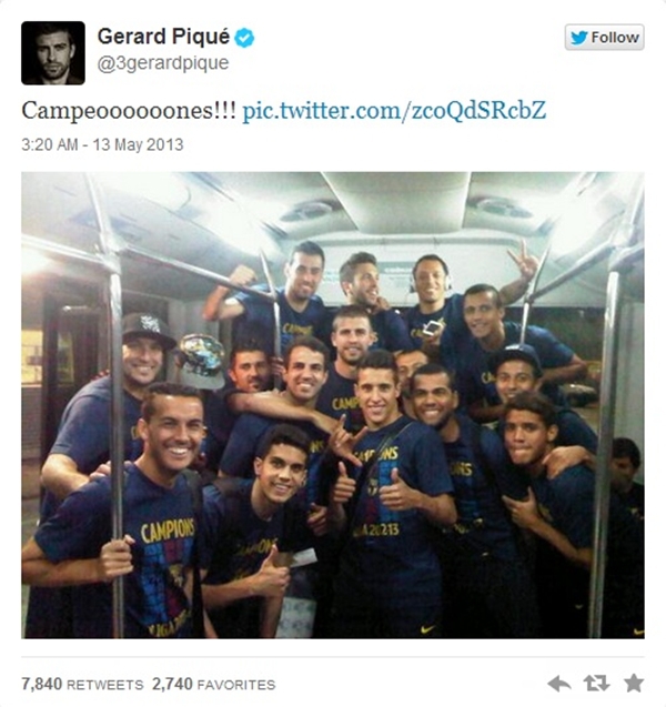 V&ocirc; địch La Liga, sao Barca thi nhau &ldquo;l&agrave;m loạn&rdquo; Twitter 5