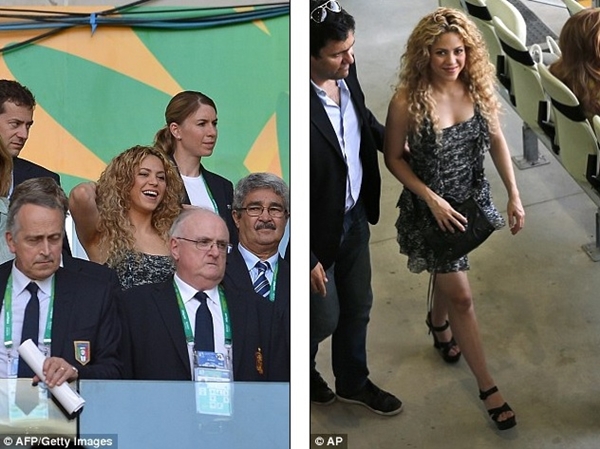 Pique ghi bàn, Shakira nhảy cẫng trên khán đài 4