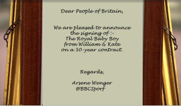 “Giáo sư” Wenger ký hợp đồng 50 năm với con trai Hoàng tử William 1