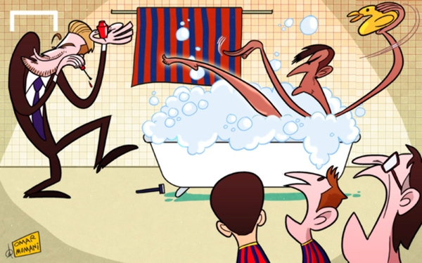 Biếm họa: Tân HLV Barca xua đuổi "ruồi" David Moyes khỏi cục cưng Fabregas 3