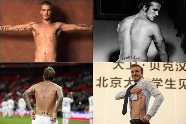 Quý tử nhà Beckham lộ chi tiết hình xăm thiên thần sao chép của bố