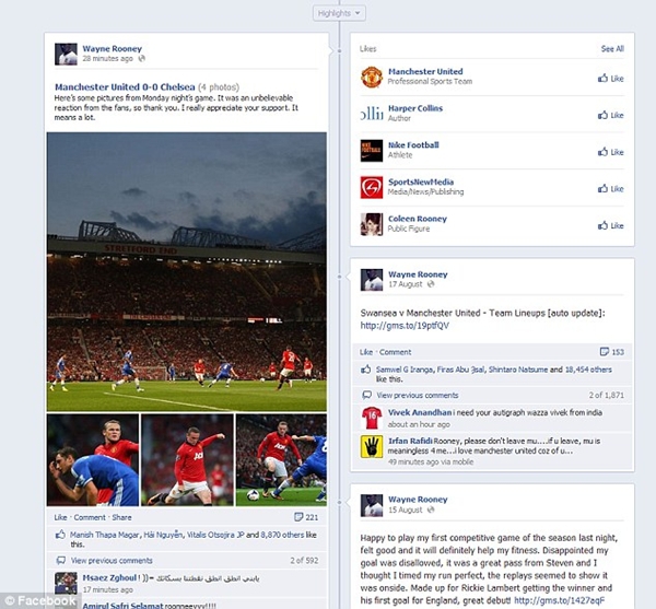 Wayne Rooney cảm ơn fan MU trên facebook 3