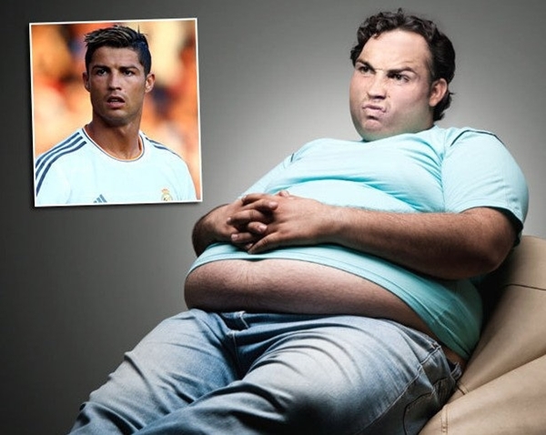 Chết cười với loạt hình ảnh béo ục ịch của Ronaldo, Gareth Bale, Van Persie 1
