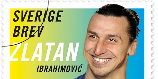 Ibrahimovic xuất hiện trên tem Thụy Điển 1