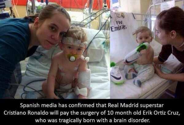 Ronaldo chi toàn bộ tiền phẫu thuật não cho bệnh nhân nhí 1