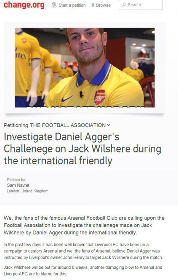 Fan Arsenal vác đơn lên FA kiện Daniel Agger 1