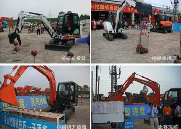&ldquo;D&acirc;n chơi&rdquo; d&ugrave;ng m&aacute;y x&uacute;c để đ&aacute; b&oacute;ng v&agrave; chơi b&oacute;ng rổ 3