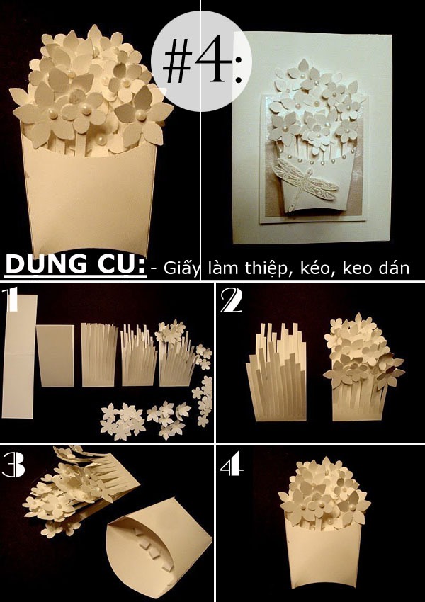 Mẫu thiệp handmade dễ làm cho ngày 8/3