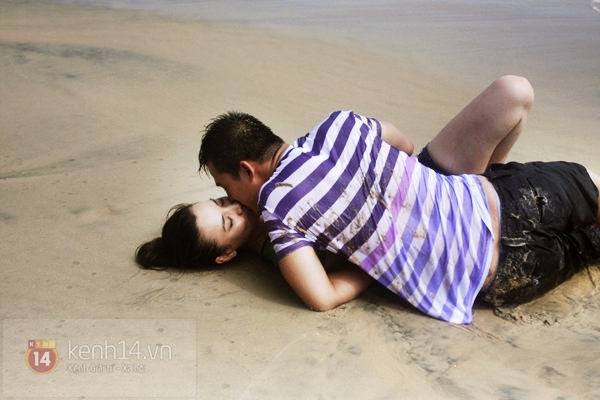 Trang Nhung được hôn say đắm trên bờ biển 9