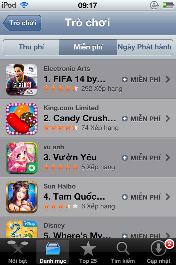 Vườn Yêu vừa xuất hiện đã đứng đầu Appstore 2