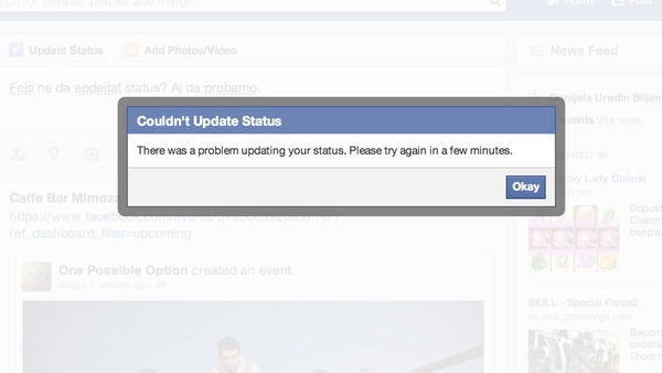 Facebook trục trặc, người dùng không thể comment/like/cập nhật trạng thái 1