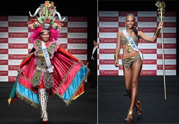 Đặng Thu Thảo tự tin khoe trang phục dân tộc tại Miss International 15