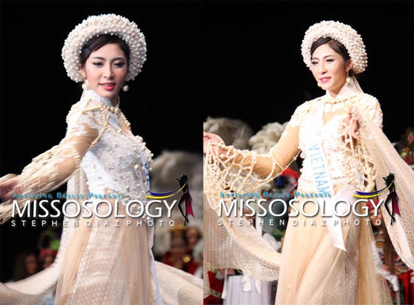Đặng Thu Thảo tự tin khoe trang phục dân tộc tại Miss International 2