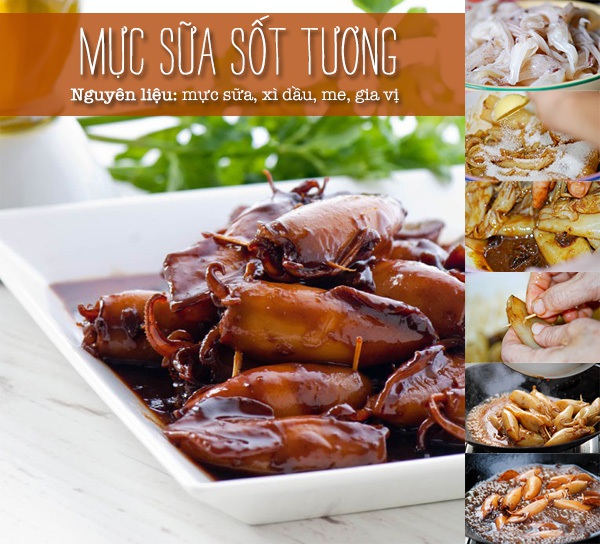 Mực sữa sốt tương và thực đơn ngon mà đủ chất 1