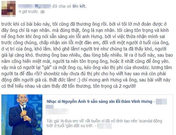 Lời xin lỗi của nhạc sĩ Nguyễn &Aacute;nh 9 khiến kh&aacute;n giả kh&acirc;m phục 1