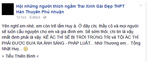 Bạn bè xót thương nam sinh 17 tuổi bị đâm chết vì mâu thuẫn với nhóm bạn  4