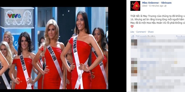 Cư dân mạng hụt hẫng vì Trương Thị May bị loại ở Miss Universe 2013 2